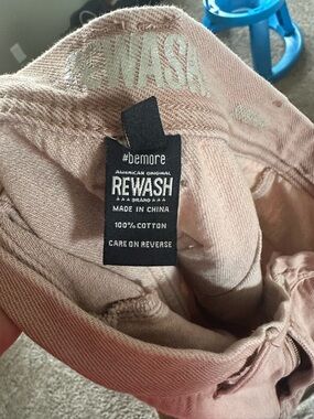 Rewash Blush Pink Cotton cropped pants with